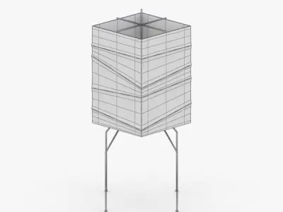 1406 - Paper Lamp Low-poly 3D model