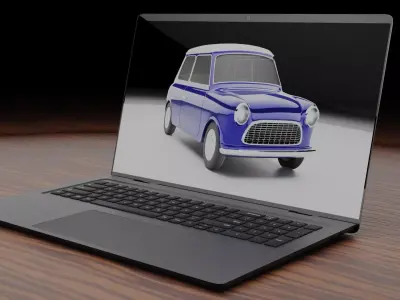 Laptop with Pixel-Based Functional Screen 3D model