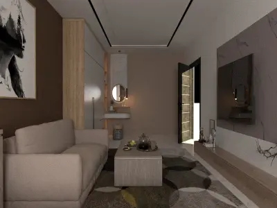 Modern Studio Living Space  Concept Scene 3D model