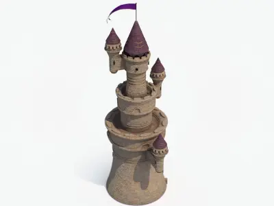  Multi Tower Castle fort 3D model