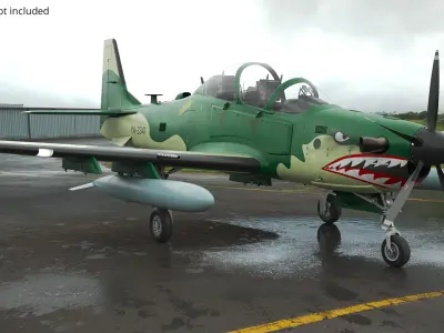  Super Tucano A-29 Plane Camo Green Simplified 