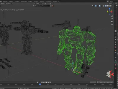 Low Poly Mecha Robot rigged with two animations included Low-poly 3D model