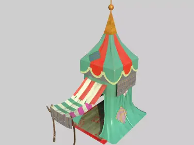 Carnival Tent Low-poly 3D model