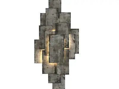 Steel Plates Wall Light 3D model