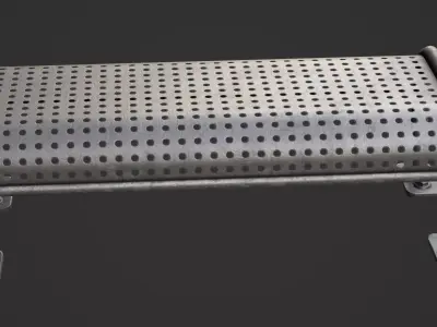 Metal Bench Game Ready Model Low-poly 3D model