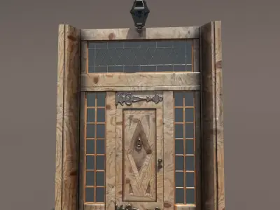 Ornament Wood Door Hi Detail 2 3D model
