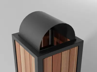 Trash Can 1 Low-poly 3D model