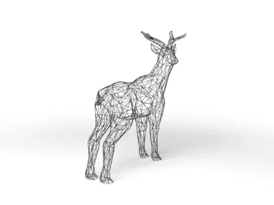 Deer Wireframe Low-poly 3D model
