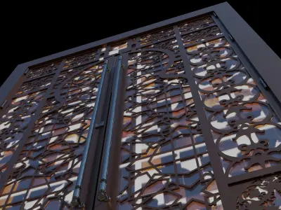 3D door stained glass window 3D model