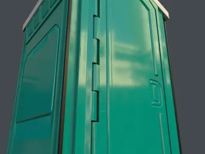 PBR Portable Outdoor Beach Chemical Toilet Low-poly 3D model