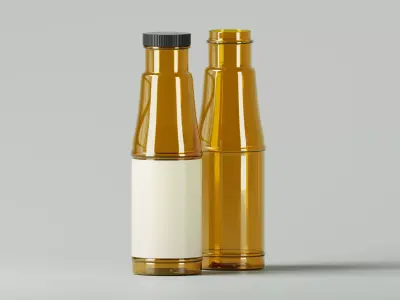 Glass Soda Soft Drink or Water Bottle 3D Model Low-poly 3D model