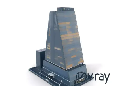 Futuristic Skyscraper Neon Sign model pack Low-poly 3D model