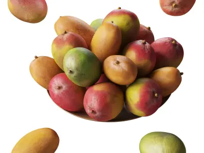 Mango - 6 models Low-poly 3D model