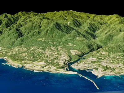 Yakushima full 3d model terrain Low-poly 3D model