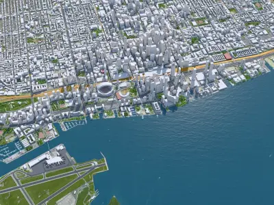 Toronto Downtown Canada Low-poly 3D model