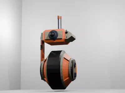 Futuristic Sci-Fi Robot Drone Low-poly 3D model