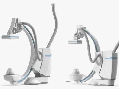  Integrated X-Ray Imaging System with Table and Overhead Screens White 