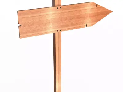 Wooden Sign Low-poly 3D model