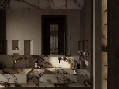 Bathroom full Interior Scene 3D model