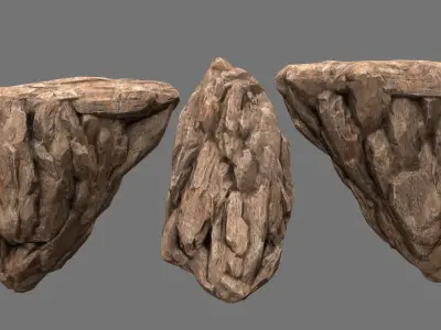 Rock Set rocks for short game Low-poly 3D model
