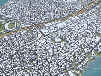 Conakry Guinea 50km Low-poly 3D model