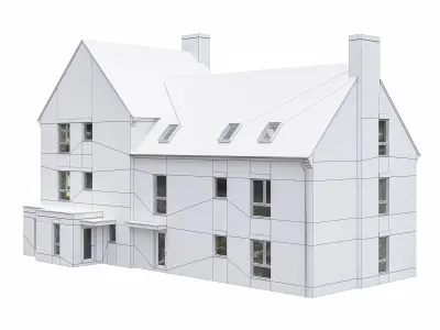 Neighborhood Houses P35 Low-poly 3D model