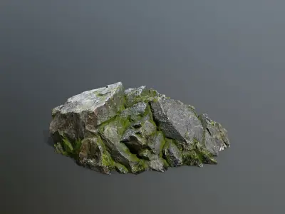 Mossy Rock Set Low-poly 3D model purchase