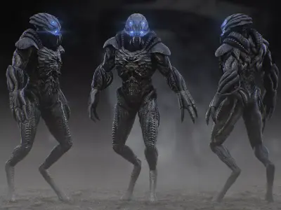 Alien Skyline  Low-poly 3D model