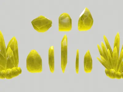 Crystal Set sword Low-poly 3D model order