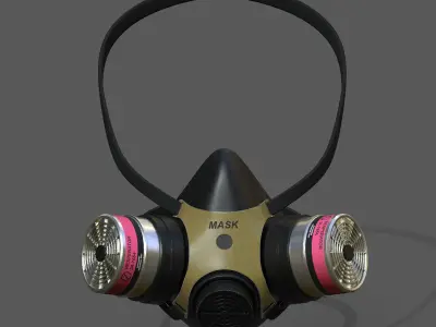 Gas mask respirator scifi military futuristic technology  Low-poly 3D model