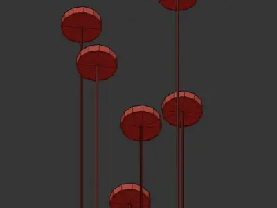 MONIKA modern brass chandelier with four glass shades 3D model