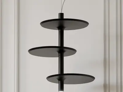 Victoria Pendant by Kundalini Black and White 3D model