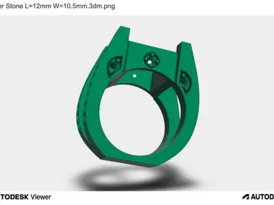 Men Ring with Emerald Cut Stone 3D print model