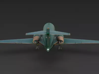 Crimson Titan Heavy Executive Jet Low-poly 3D model