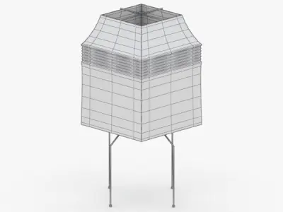 1408 - Paper Lamp Low-poly 3D model