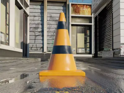 Traffic cone Free 3D model 4
