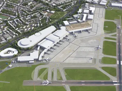 Hamburg Airport Low-poly 3D model