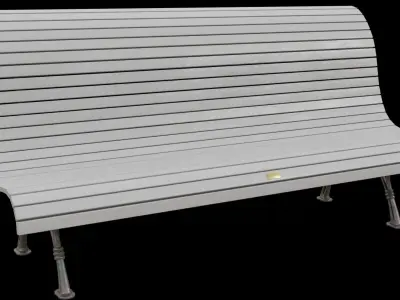 park bench 2k PBR low-poly Low-poly 3D model