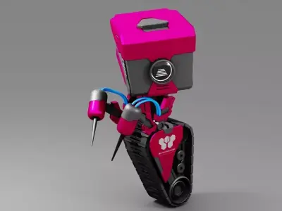 Utility bot  rigged - animated character 3D model