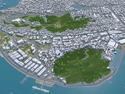Ha Long Quang Ninh Vietnam 35km Low-poly 3D model