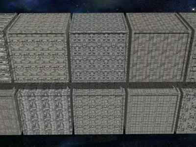 20 Seamless Sci-fi Panels - Rugged 3 Texture