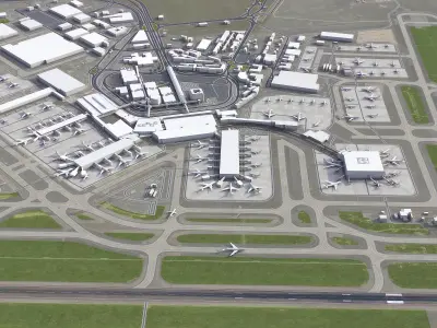 Rome - Fiumicino Airport Low-poly 3D model