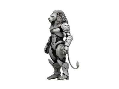 Lion Cyborg Low-poly 3D model