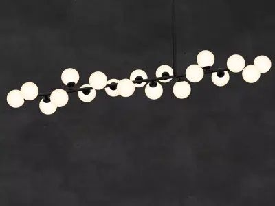 Mimosa pendant light with balls hanging from it 3D model