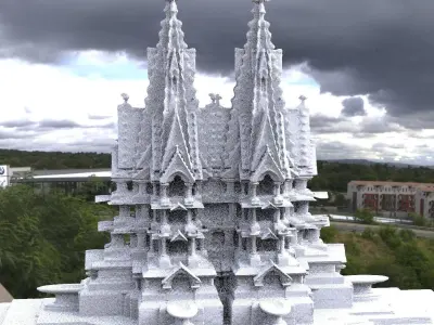 Holy virgin Mary architecture fountain collection 1 3D model