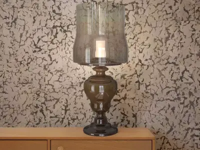 Vintage Glass Table Lamp 3D Model  Low-poly 3D model