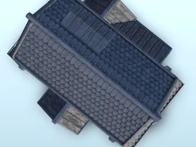 House with canopy and roof window 6 3D print model