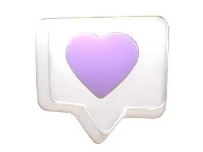 Socail Media Heart Bubble v1 006 Low-poly 3D model