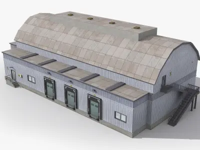 Factory x13 Low-poly 3D model