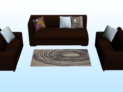 SOFA SET WITH CARPET 10 3D model
